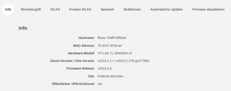 Bild: LuCi-WEB-GUI - Anzeige Knotendaten Bild: LuCi-WEB-GUI - Anzeige Knotendaten