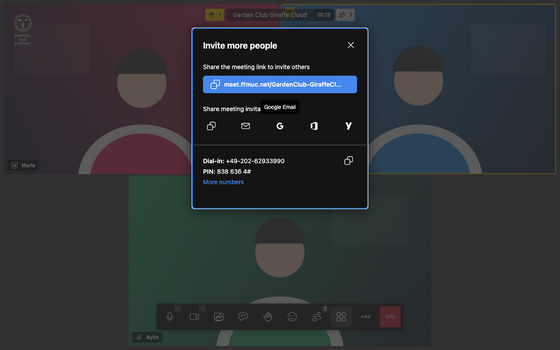 Invite dialog