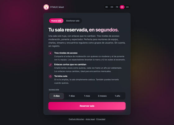 Página para reservar