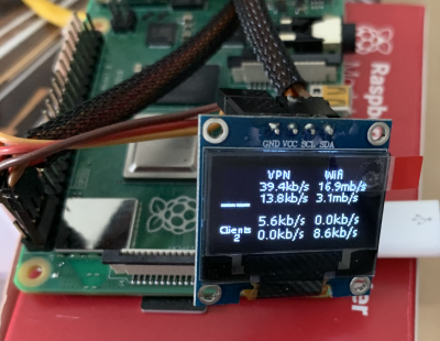 Bild: Testaufbau des Raspberry mit dem OLED